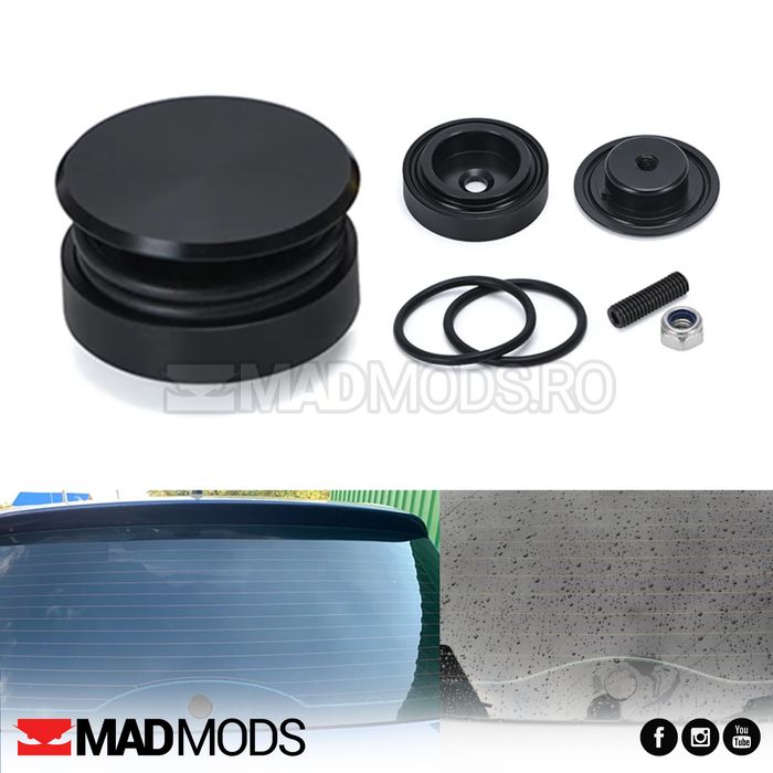 Set Dop anulare stergator luneta, Aluminiu, Negru, 4cm, Universal