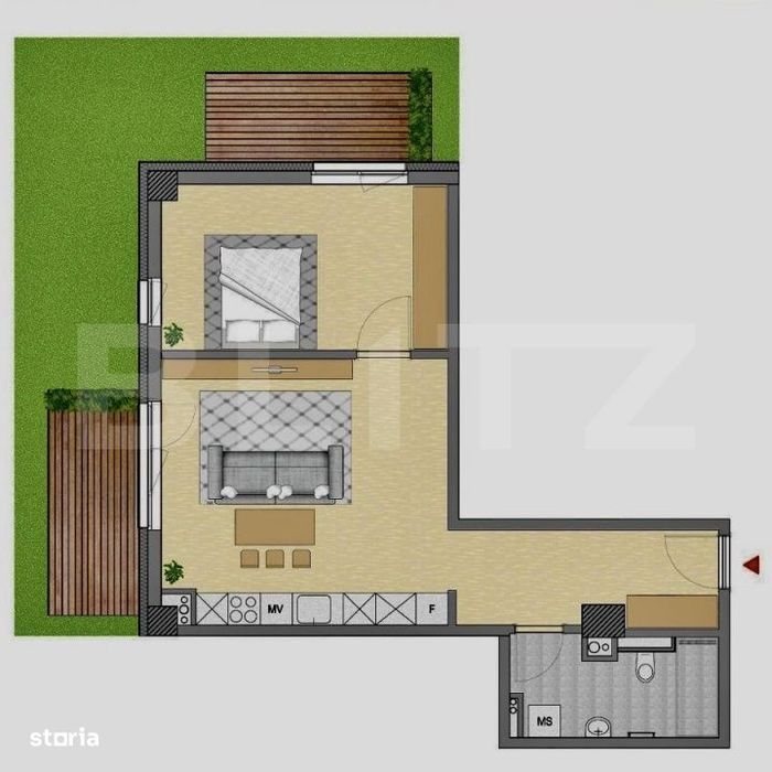 Apartament de lux, 58 mp utili si 52 mp gradina, zona semicentrala