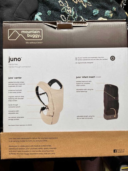 Мултифункционална ергономична раница Mountain Buggy - Juno Carrier, черна