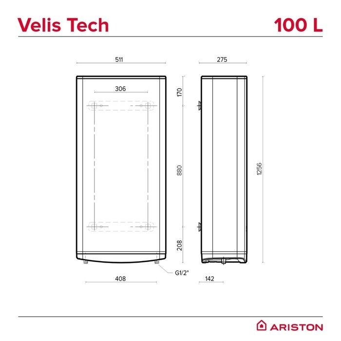 Boiler electric Ariston Velis Tech 100, afisaj digital, IPX4