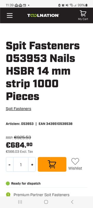 Vand cuie pentru Spit P560, cod HSBR14