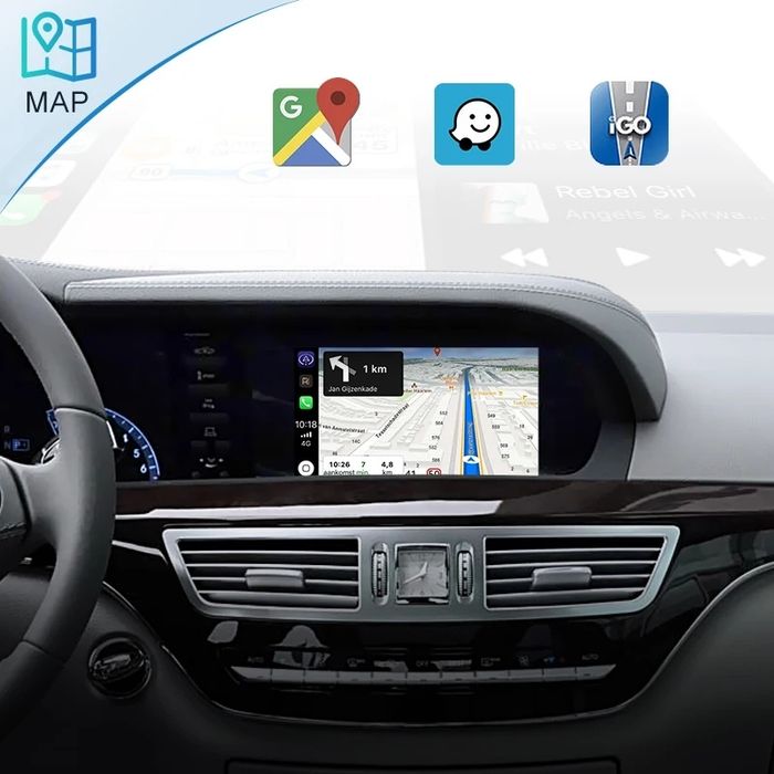 Carplay Mercedes NTG 3,NTG 3.5,NTG4 NTG4.5 NTG 5  Clasa A B C E S ML GLE CLA CLS GLA GLC GLK SLK GL V250 V260 etc