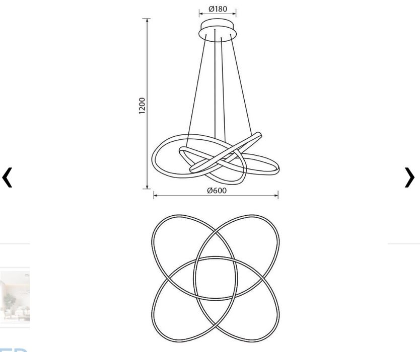 LED Полилей 60W Хром