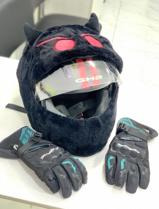 Moto шлем ,чехол , блаклава, перчатки