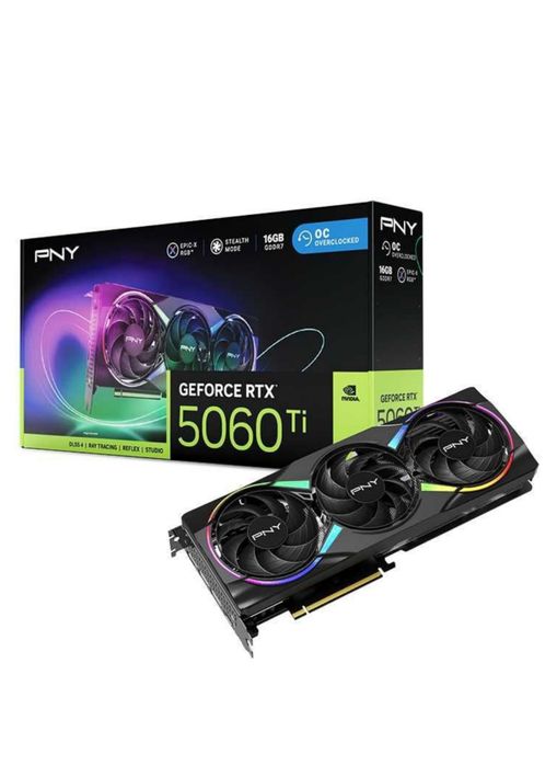 PNY GeForce RTX 5060 Ti 16GB Epic-X RGB, Triple fan, OC Edition.