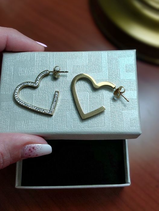 Обеци "СЪРЦЕ"със циркони