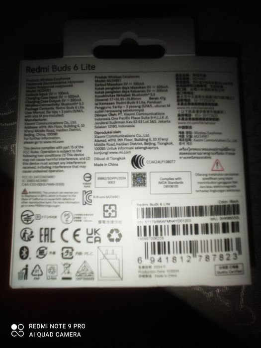 Redmi Buds 6 Lite (yangi, plombasi ochilmagan)