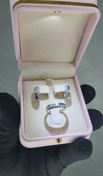 Kumush uzuk zirak komplekt 925 proba Женский Кольцо серьги комплект