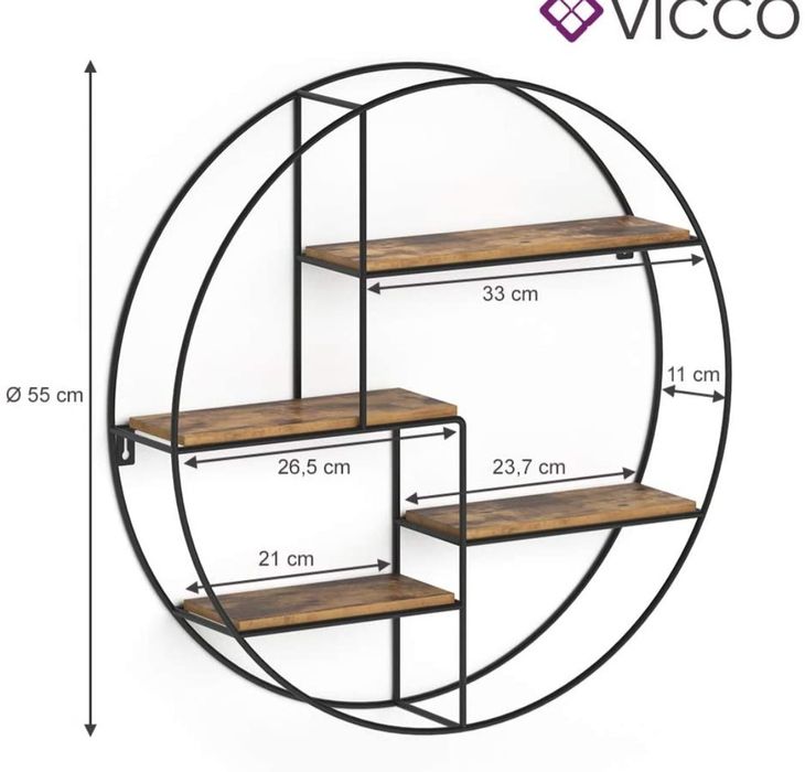 Метална кръгла етажерка Vicco 5805
