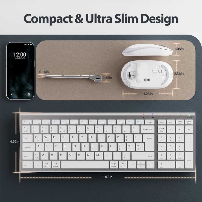 Set Tastatura si Mouse Wireless iClever GK03 - Slim - Nou