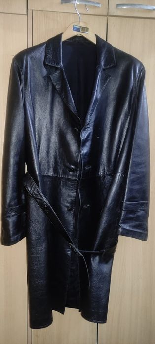 Кожаный плащ  мужской