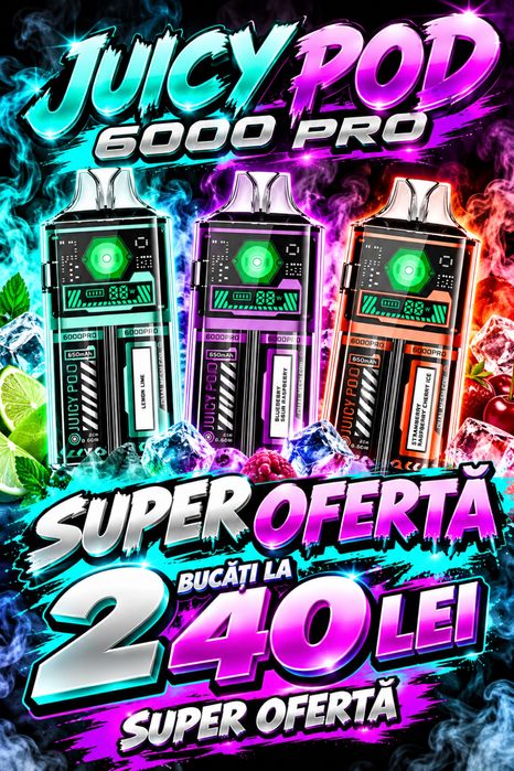 Vape Juicy Pod 6000 Puffs Pachet 2 bucati
