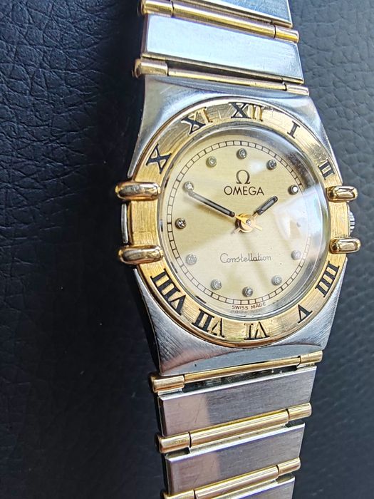 Ceas Omega Constellation Aur-Oțel Diamante  Quartz Dama