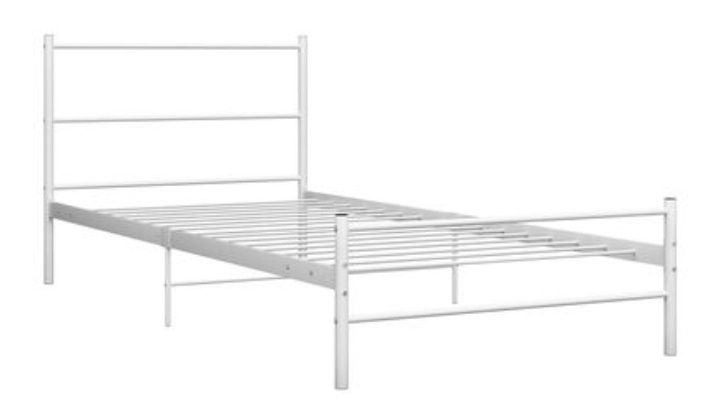 Cadru de pat, alb, 90 x 200 cm, metal