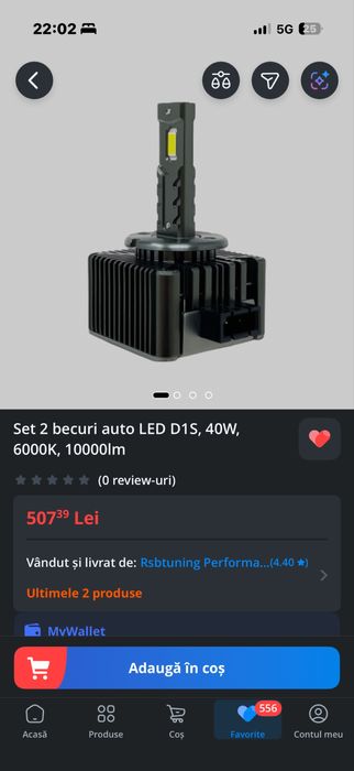 Nou!! Set 2 becuri Led D1s canbus  alb rece pur 6000k