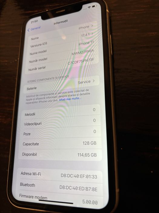 Iphone 11 alb 128 GB