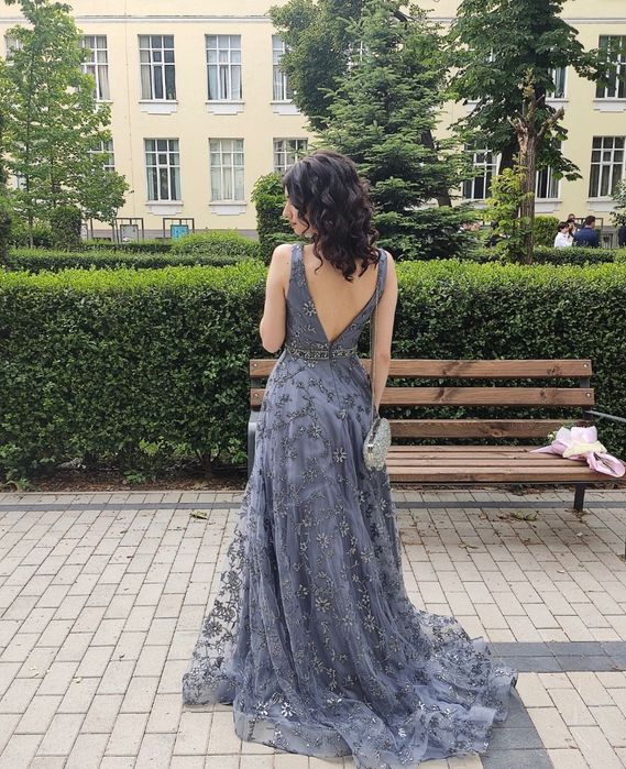 Бална рокля синя