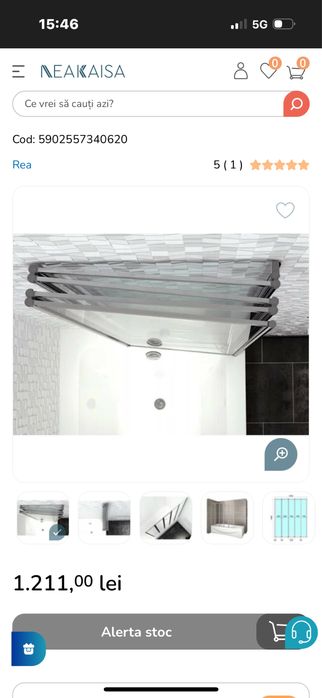 Paravan de cada pliabil Rea Idea crom 120x140 cm mobil