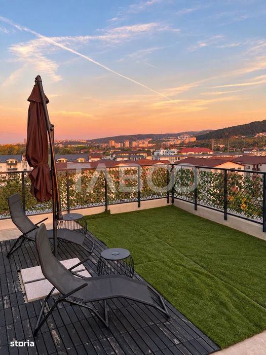 Penthouse panoramic de vanzare la cheie cu terasa de 40 mp Floresti