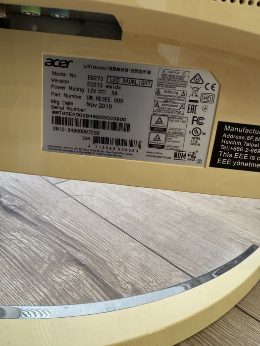 Монитор Acer ED273 27 инча извит