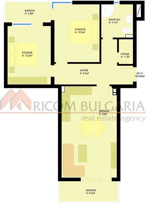 3-стаен в Варна-Победа площ 105