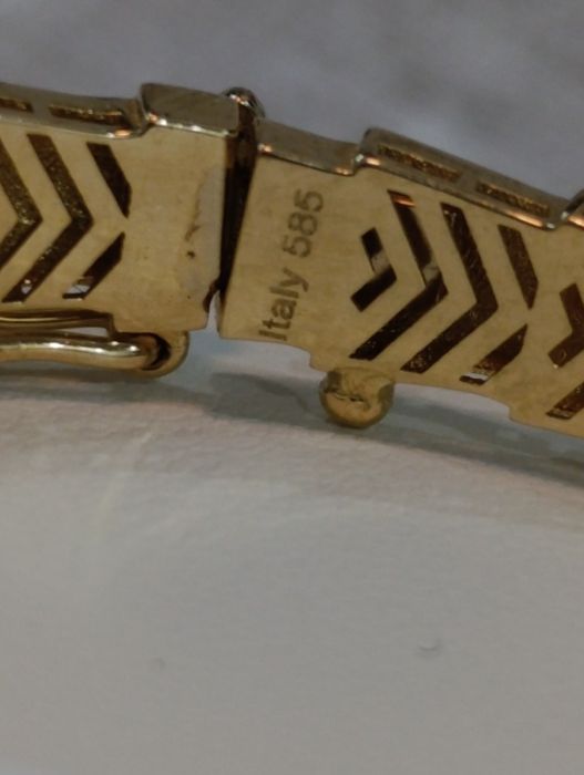 Золотая браслет, производства Турции, проба 585, вес9,14 гр