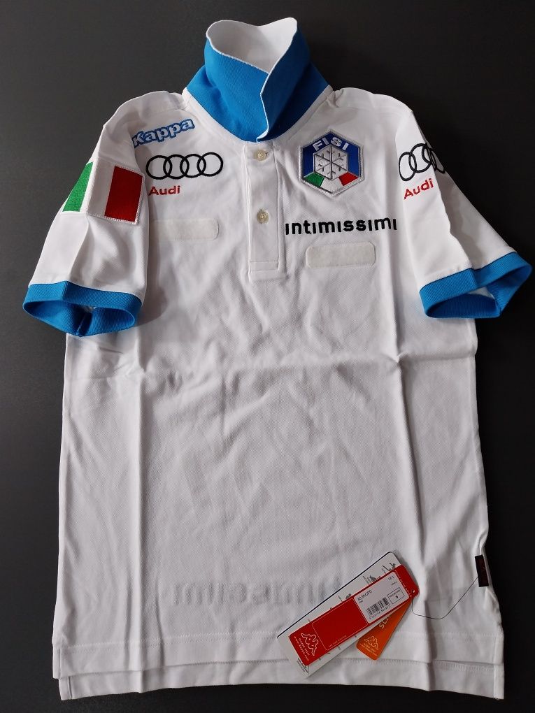 KAPPA FISI ITALIAN Ski Team Long Sleeve Polo Top Size Large Audi