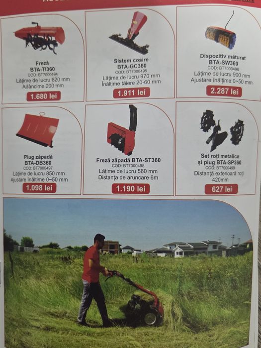 Motocultor cu toate accesoriile