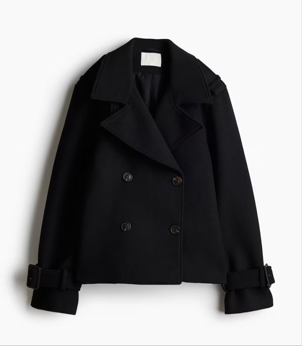 Черно есенно палто H&M
