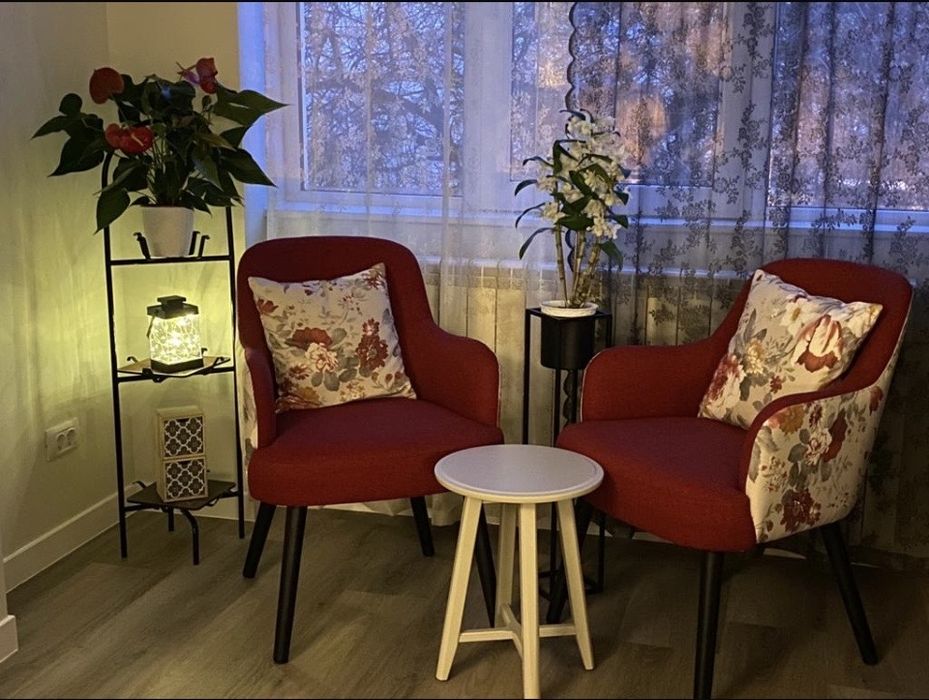 Fotolii rosii stofa