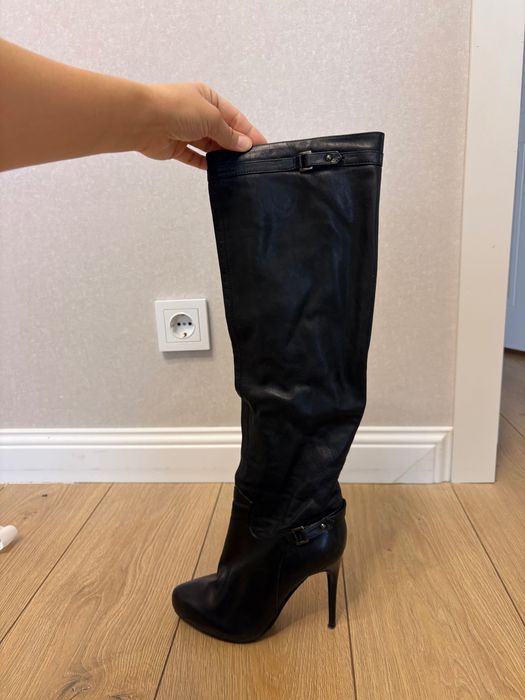 Продам кожаные сапоги, осень