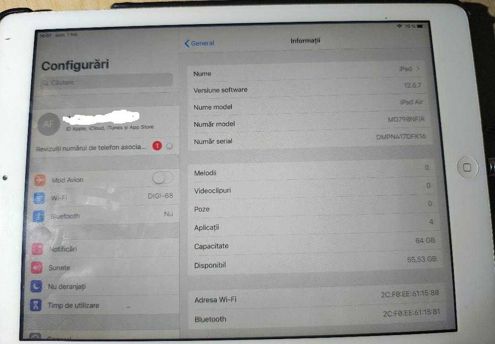 Vând pachet complet Scanner 3D iSense + iPad Air 1 – 64 GB