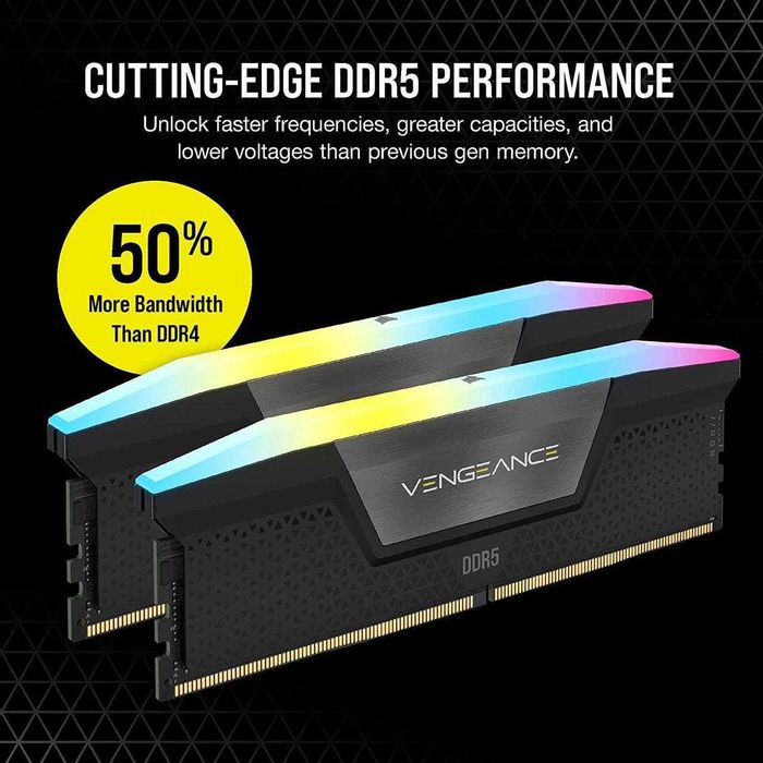 Новая память DDR5 CORSAIR Vengeance RGB 32GB (2 x 16GB) 7000 MHz XMP.