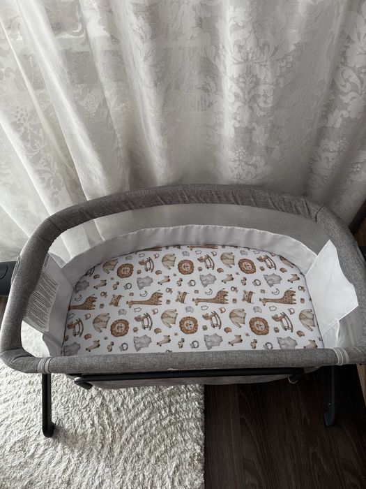 Patuți 2 in 1 Kinderkraft BEA Grey Pătuț co-sleeper