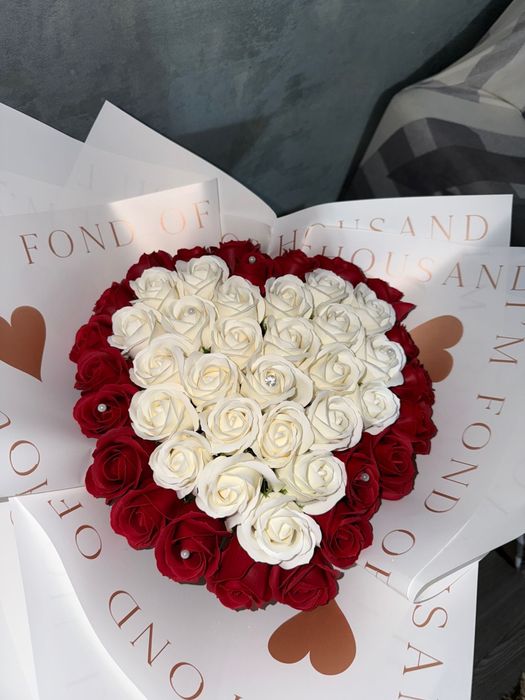 buchet inima din trandafiri de sapun