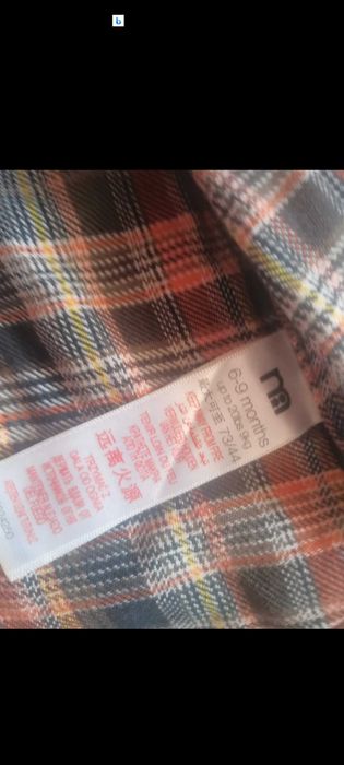 Cămașă mânecă lunga groasa Mothercare 6-9 luni