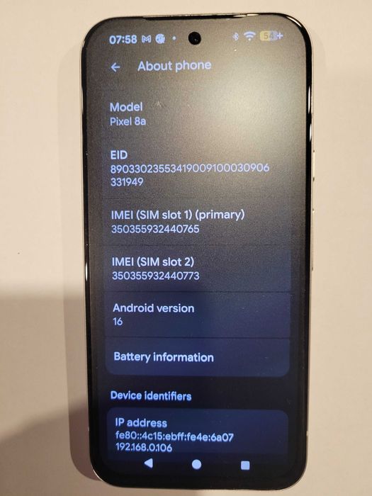 Google Pixel 8a, чисто нов, с 2 год. от ЕМАГ
