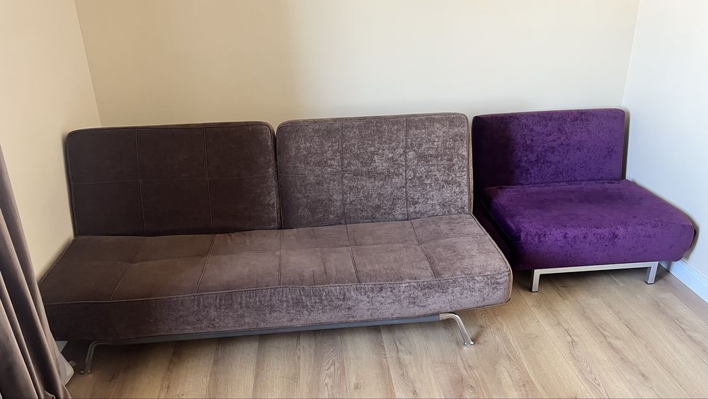 Set Mobexpert - canapea extensibila plus fotoliu extensibil, huse lavabile