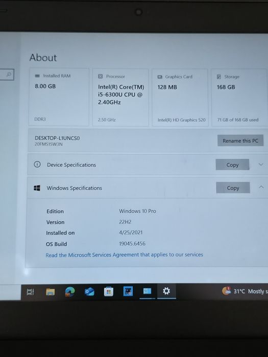 Лаптоп Lenovo ThinkPad T460