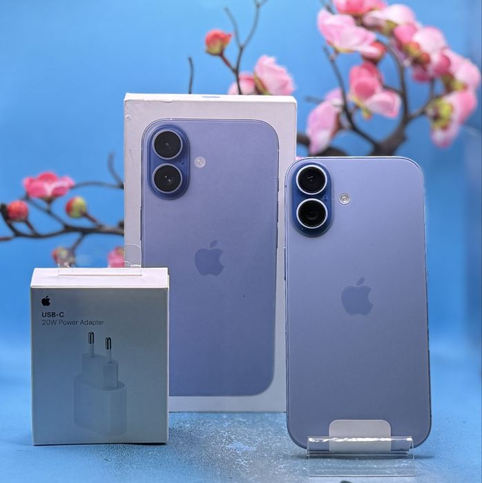 ГАРАНЦИОНЕН!!! Apple iPhone 17, 256GB, 5G, Mist Blue + адаптер Apple
