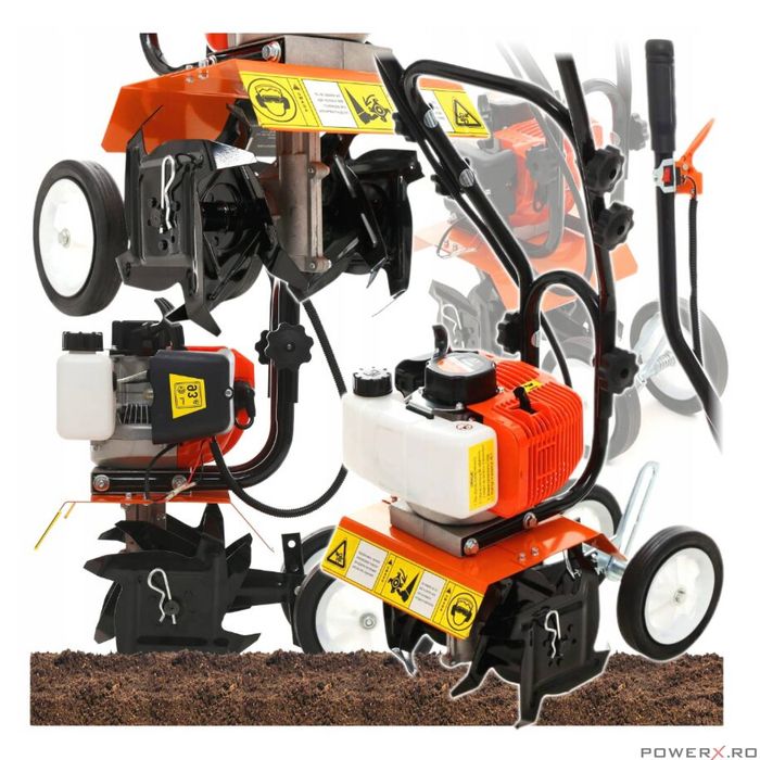 Motocultor pe benzina, 8000 rpm 7 CP 3,8 KW, 170/min, capacitate