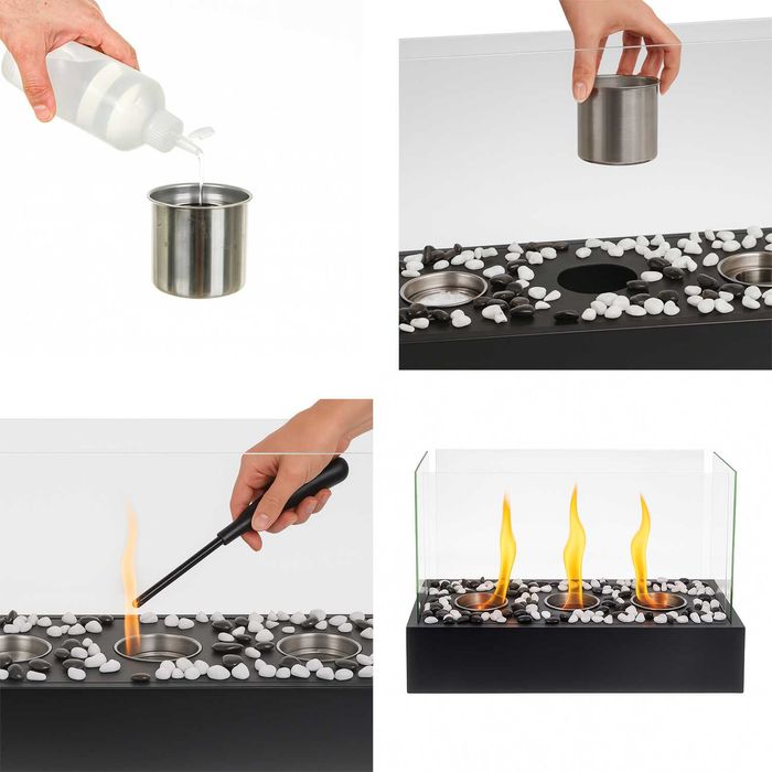 Преносима Биокамина 45х30х21 Бездимна, стомана на биоетанол био Камина