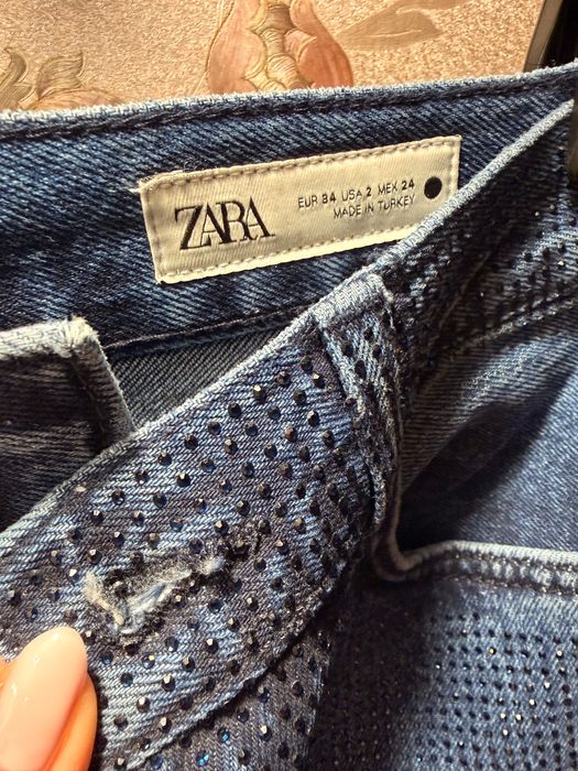 Дънки с кристали ZARA, дънки с камъни