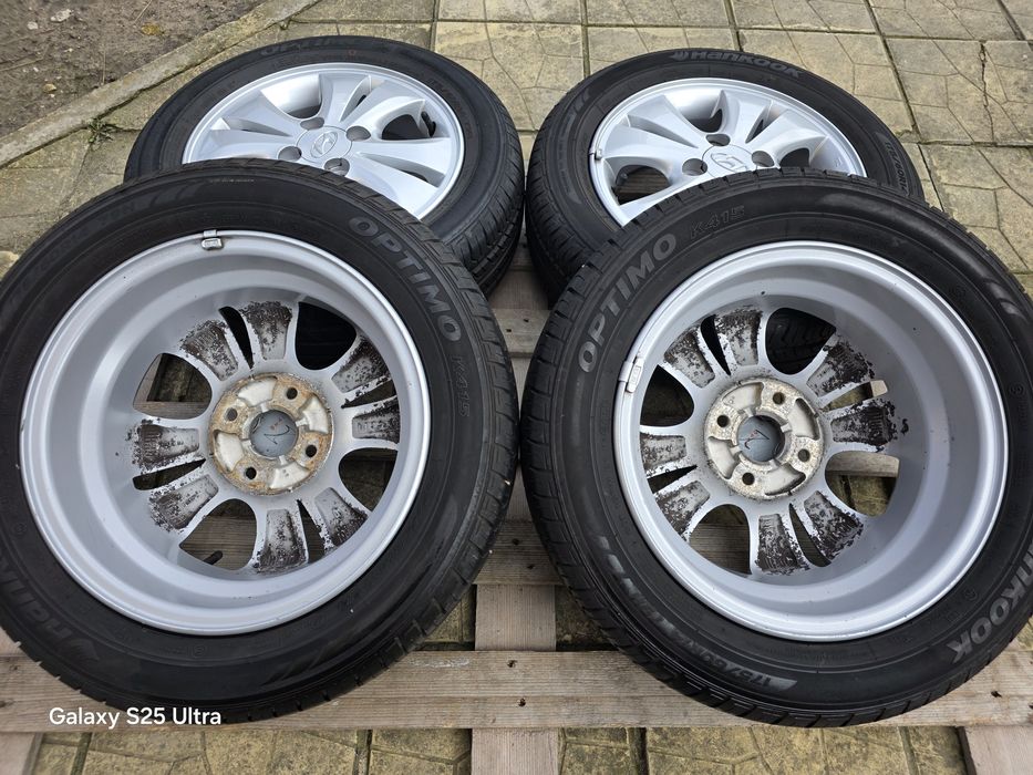 Лети джанти 14ки 4х100 Hyundai + летни гуми 175/60/14 Hankook