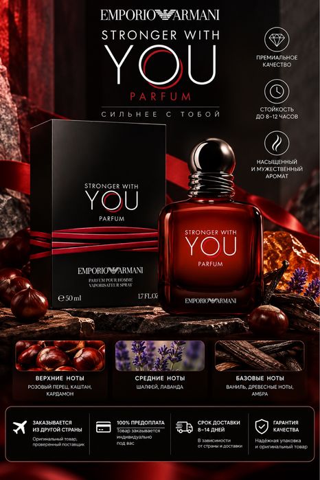 Emporio Armani Stronger With You Parfum - Парфюмированная вода Алматы ...