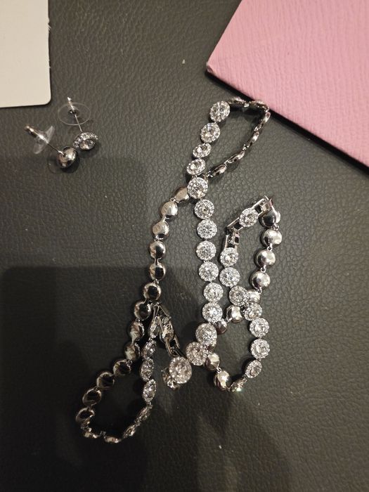 Set Swarovski argintiu