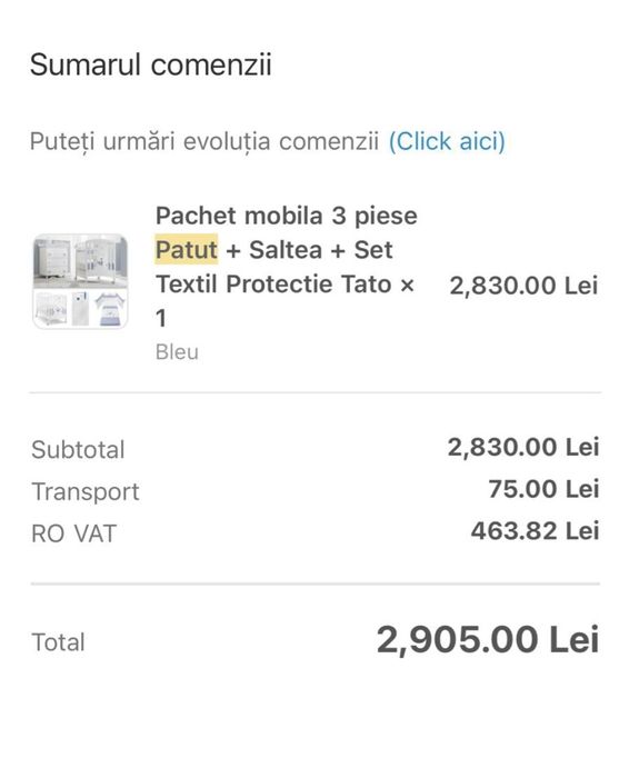 Patut din lemn cu saltea inclusa - Anne Bebe