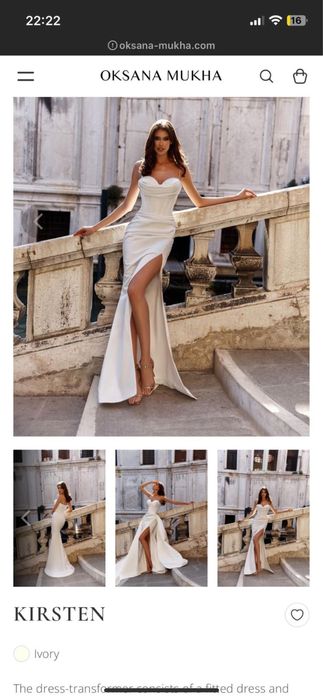 Rochie de mireasa , model kirsten , Oksana Mukha , masura 38 /40 , M/S