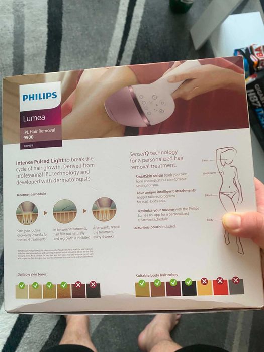 Philips Lumea IPL 9900 Series Фотоепилатор за обезкосмяване със SenseIQ с гаранция