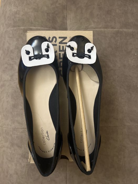Черные школьные лодочка туфли Clarks